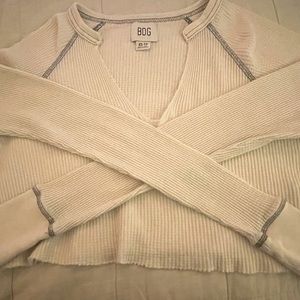 BDG Urban Outfitters cropped waffle knit long sleeve